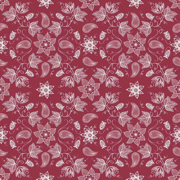 Vector flor padrão padrão sem costura. Textura elegante para fundos. Ornamento floral de moda clássica de luxo, textura sem costura para papéis de parede, têxteis, embrulho.