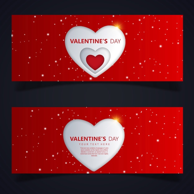 Vector valentine's banner designs