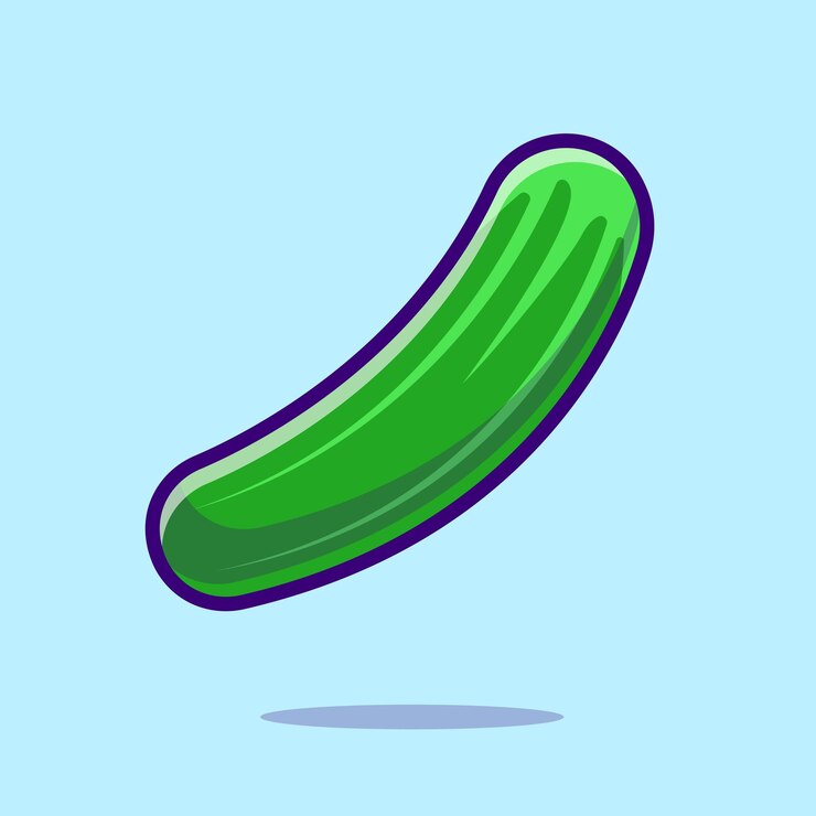 Vetor grátis vegetais de pepino ilustração de ícone vetorial dos desenhos animados comida natureza ícone conceito isolado plano premium