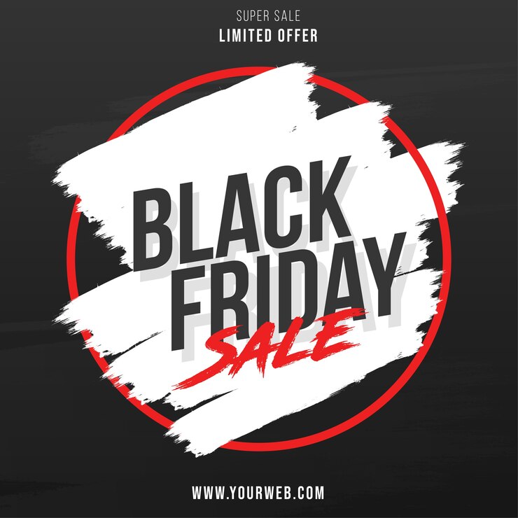 Vetor grátis venda de black friday com design de banner splash