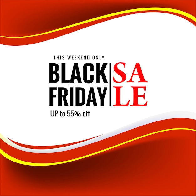 Vetor grátis venda de linda sexta-feira negra para banner onda vermelha
