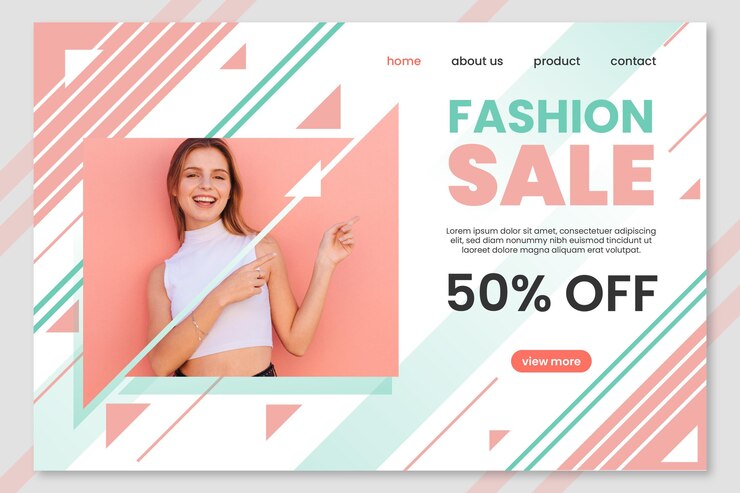 Vetor grátis venda de moda - página de destino