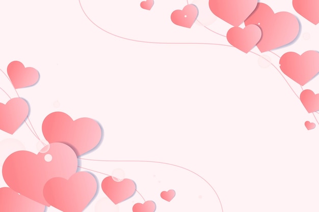 Vetor grátis vetor com coração decorado com fundo rosa