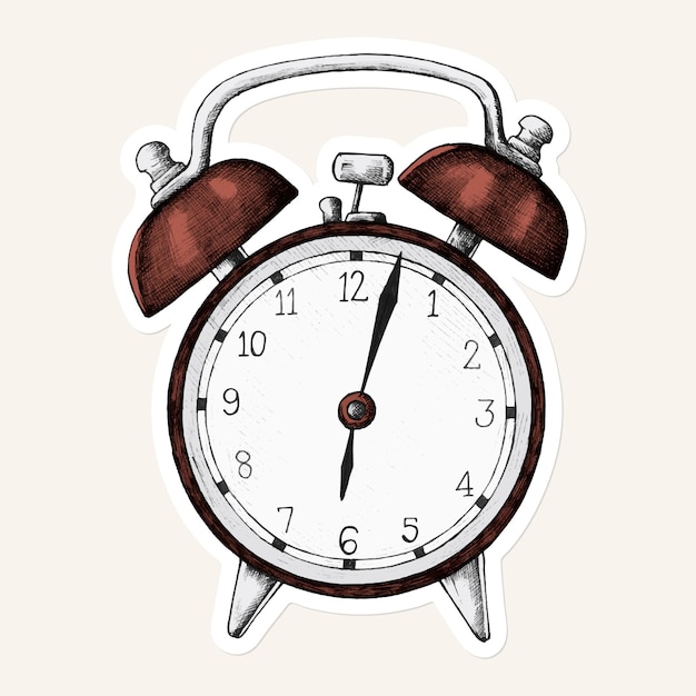 Vetor grátis vetor de adesivo de ícone de relógio vermelho