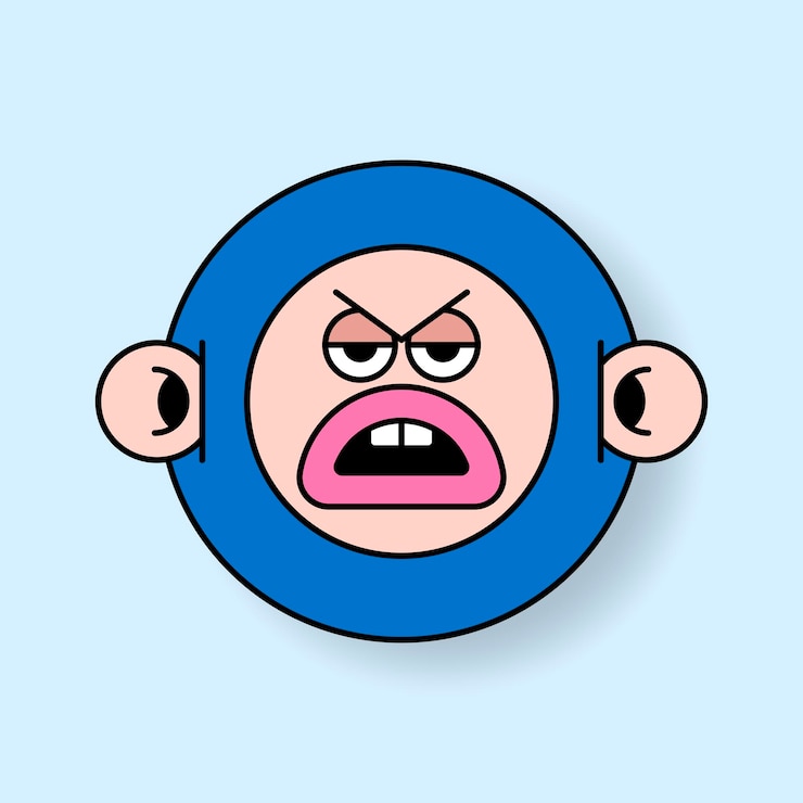Vetor grátis vetor de adesivo emoji de monstro de macaco funky