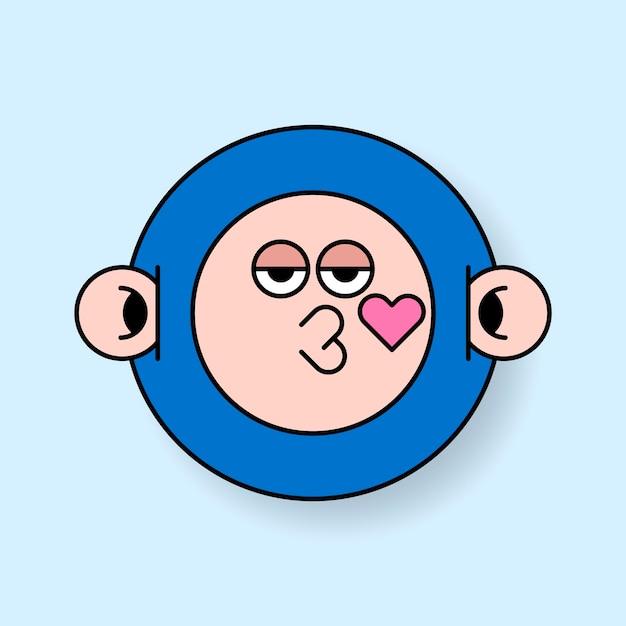 Vetor grátis vetor de adesivo emoji de monstro de macaco funky