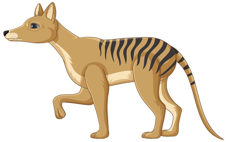Vetor grátis vetor de animais extintos do tigre da tasmânia