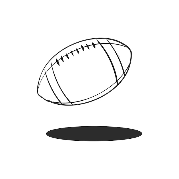 Vetor de bola de rugby doodle