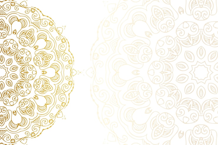 Vetor grátis vetor de cenário de padrão de mandala oriental dourado decorativo