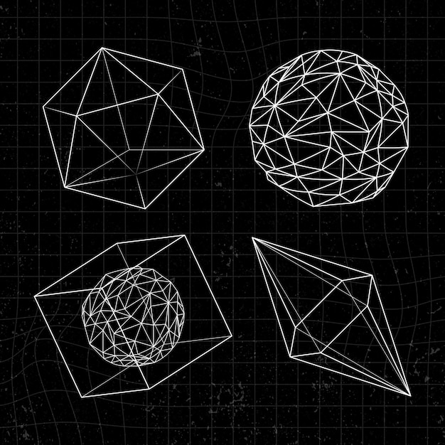 Vetor grátis vetor de conjunto de formas geométricas 3d