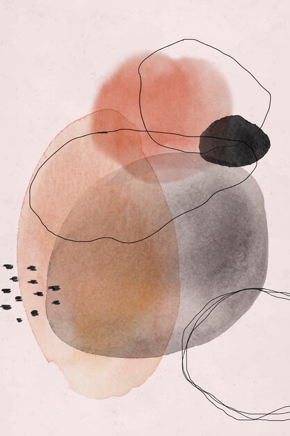 Vetor de desenho de círculos coloridos abstratos em aquarela