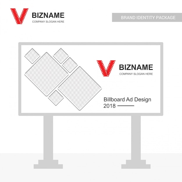 Vetor de design de anúncios de placa de empresa com logotipo de vídeo