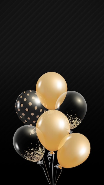 Vetor grátis vetor de design de balões elegantes em fundo preto