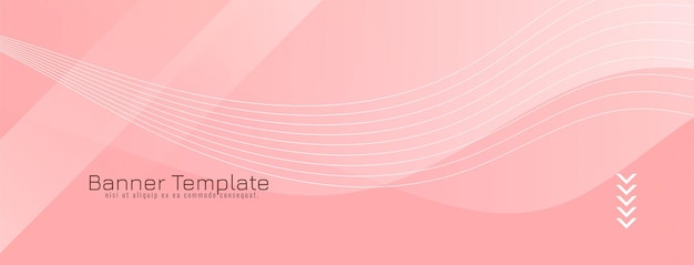 Vetor de design de banner abstrato estilo onda rosa suave