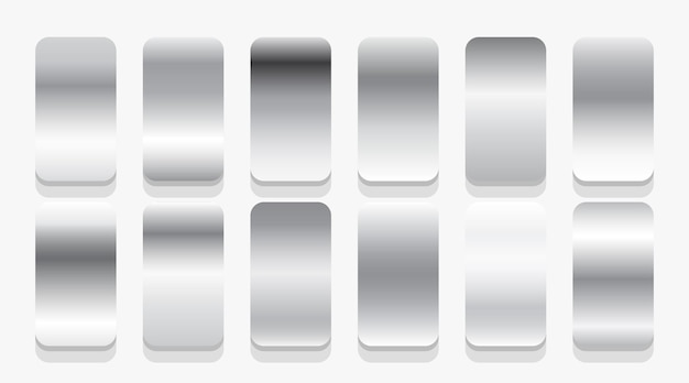Vetor de design de banner de coleção de tons de gradiente de cor metálica abstrata