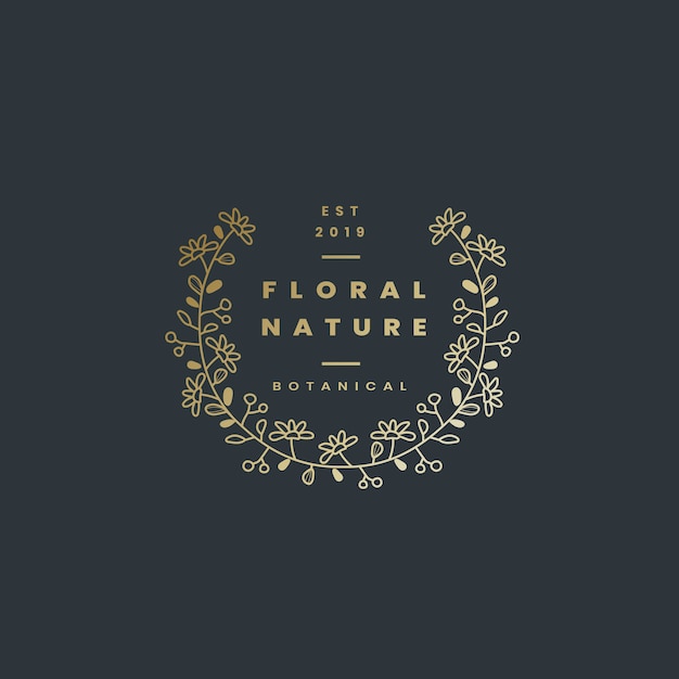 Vetor de design de distintivo de natureza floral