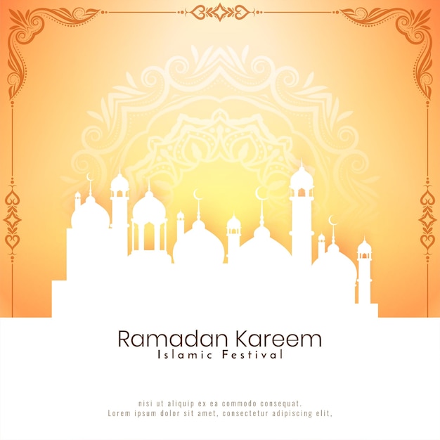 Vetor de design de fundo de celebração cultural islâmica de Ramadan Kareem