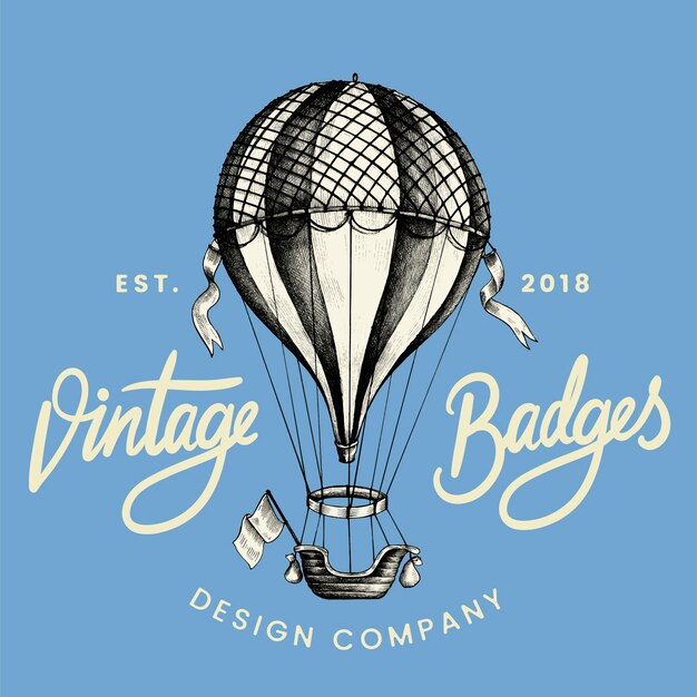 Vetor de design de logotipo de balão vintage