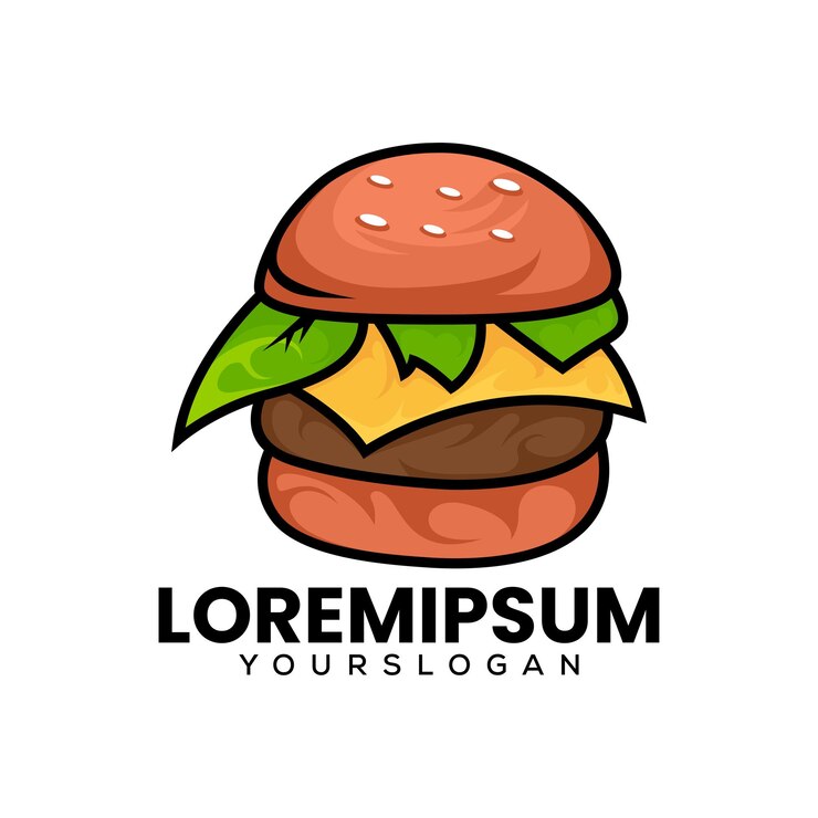 Vetor grátis vetor de design de logotipo de hambúrguer abstrato