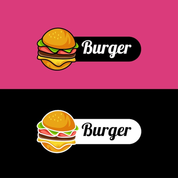 Vetor de design de logotipo de ícone de hambúrguer