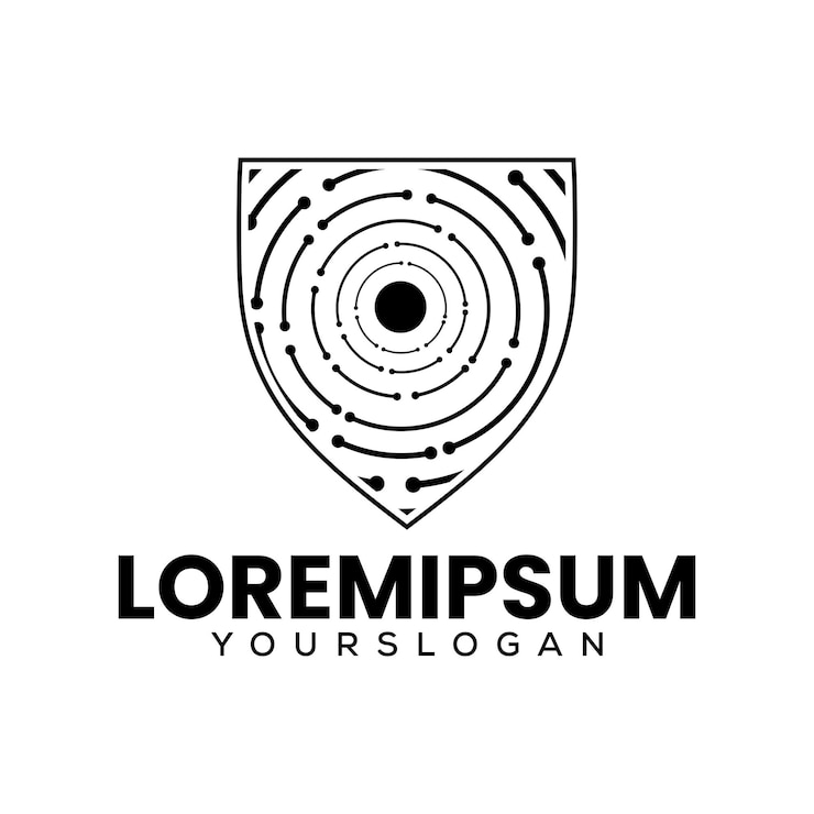 Vetor grátis vetor de design de logotipo de tecnologia de escudo