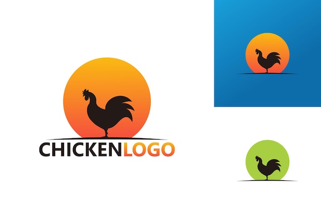 Vetor de design de modelo de logotipo de frango, emblema, conceito de design, símbolo criativo, ícone Vetor Premium