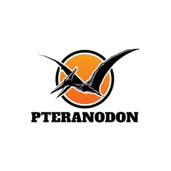 Vetor de design de modelo de logotipo de pterodáctilo Vetor Premium
