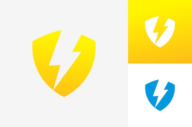 Vetor de design de modelo de logotipo power shield, emblema, conceito de design, símbolo criativo, ícone