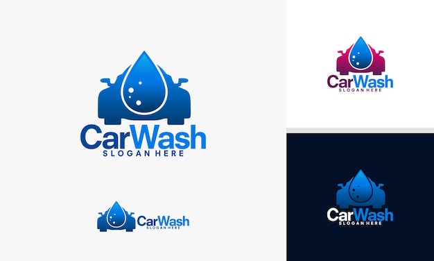Vetor de designs de logotipo de lavagem de carro