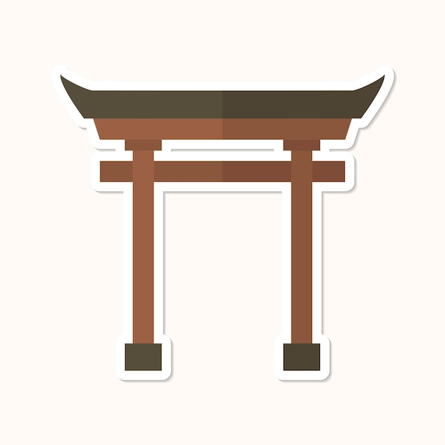 Vetor grátis vetor de elemento de design de adesivo de portão japonês torii
