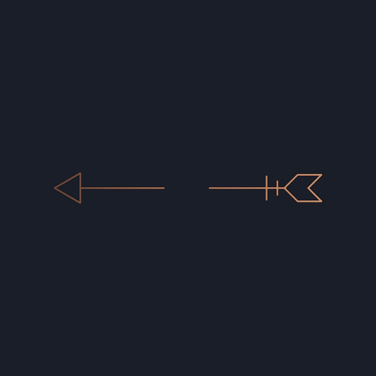 Vetor grátis vetor de elemento de logotipo de cobre com seta mínima, design boho simples