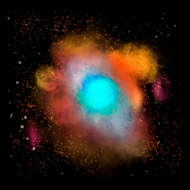 Vetor de elemento estético de galáxia em fundo preto