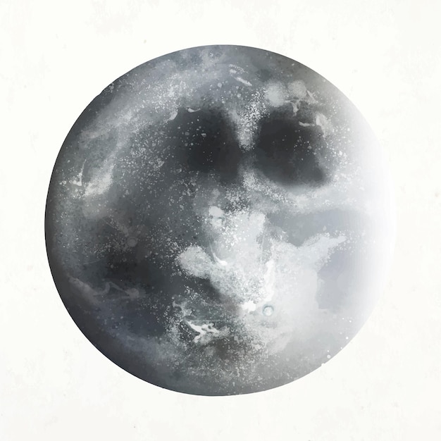 Vetor de elemento lua realista em fundo branco