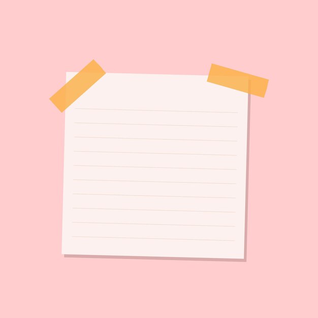 Vetor de etiqueta de diário de papel forrado rosa