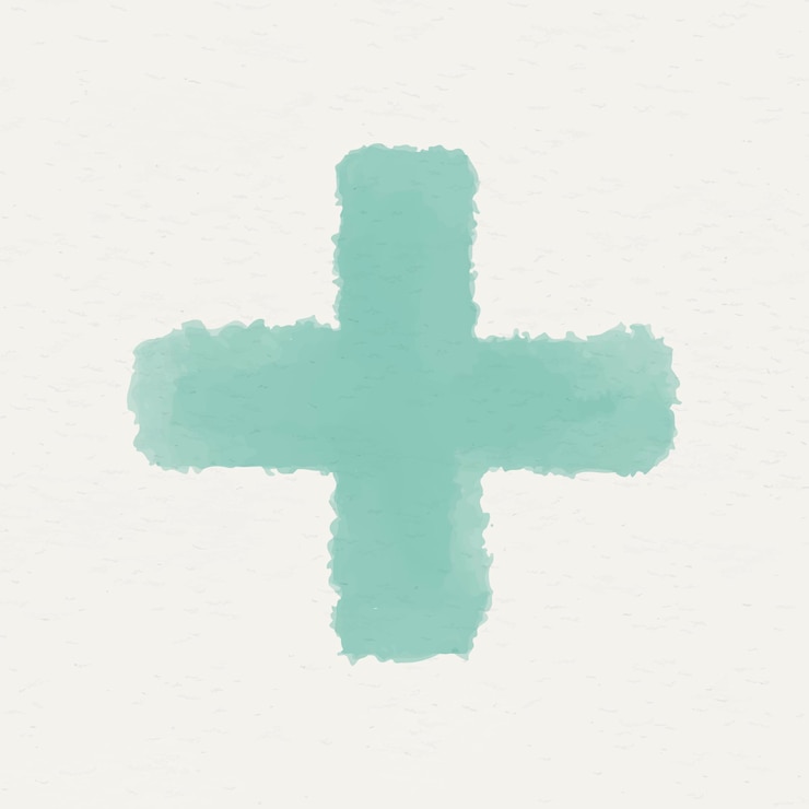 Vetor grátis vetor de forma geométrica cruz aquarela verde