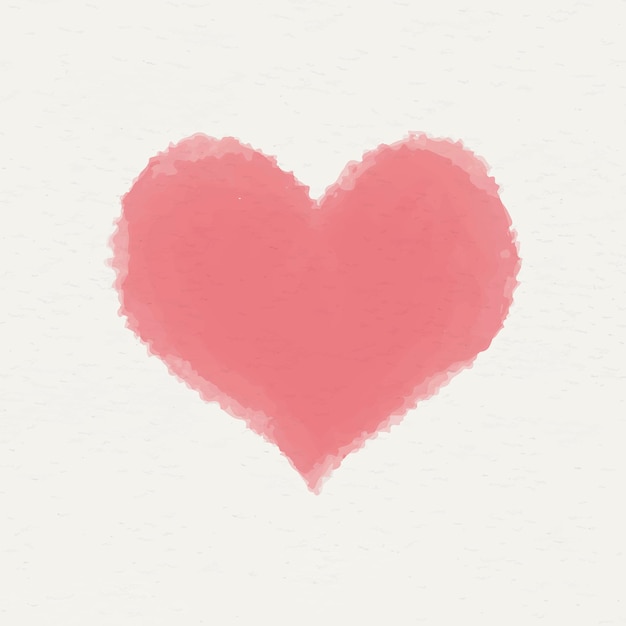 Vetor de forma geométrica de coração aquarela rosa