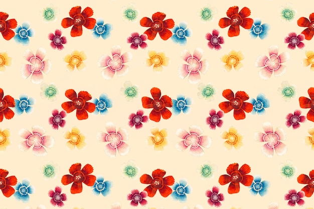 Vetor de fundo com padrão floral sweet william, remix de obras de arte de zhang ruoai