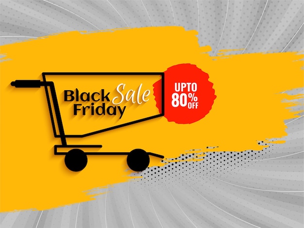 Vetor grátis vetor de fundo de desconto de venda black friday estilo quadrinhos