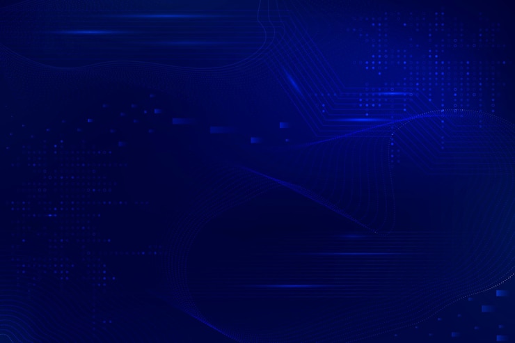 Vetor grátis vetor de fundo de ondas futuristas azuis com tecnologia de código de computador