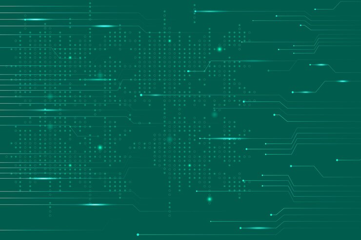 Vetor grátis vetor de fundo de tecnologia de dados verde com linhas de circuito