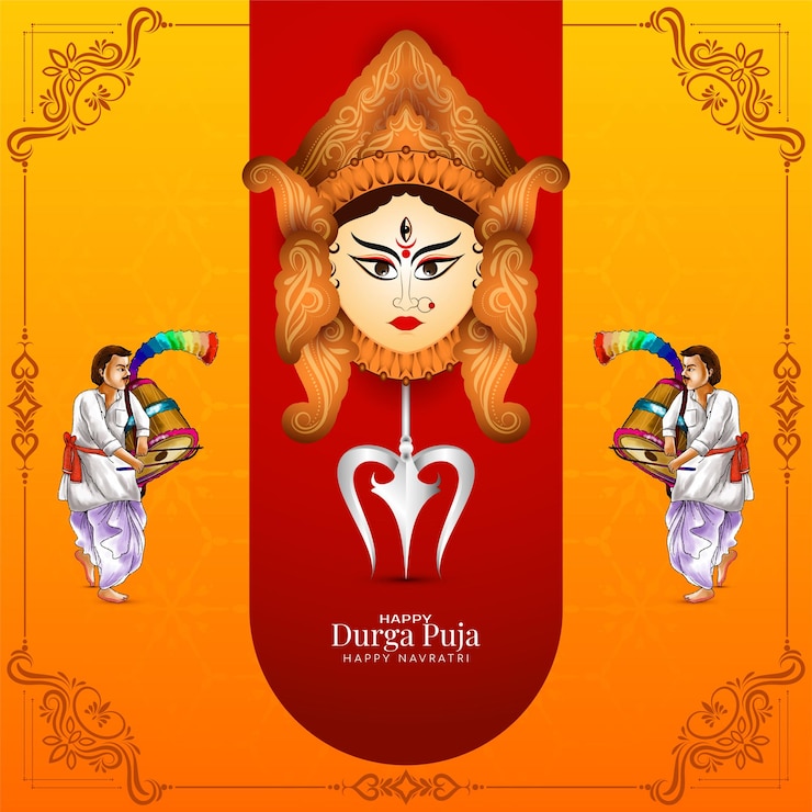Vetor grátis vetor de fundo decorativo feliz navratri e durga puja festival celebração
