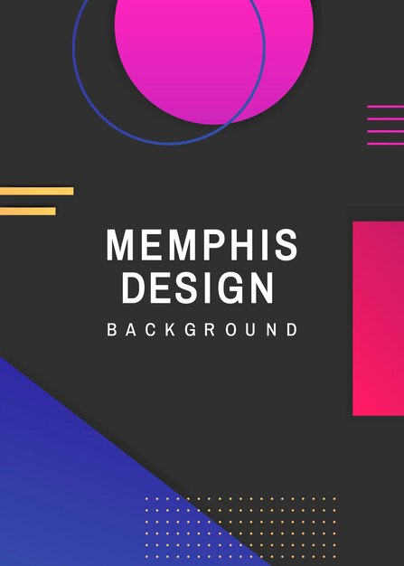 Vetor de fundo memphis preto geométrico colorido