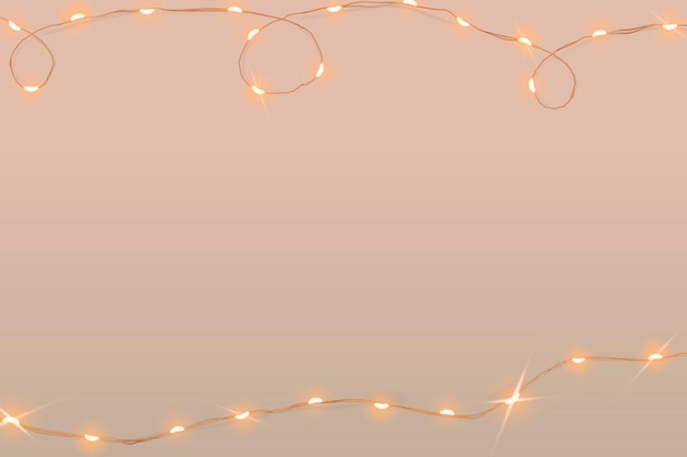 Vetor de fundo rosa festivo com luzes brilhantes com fio