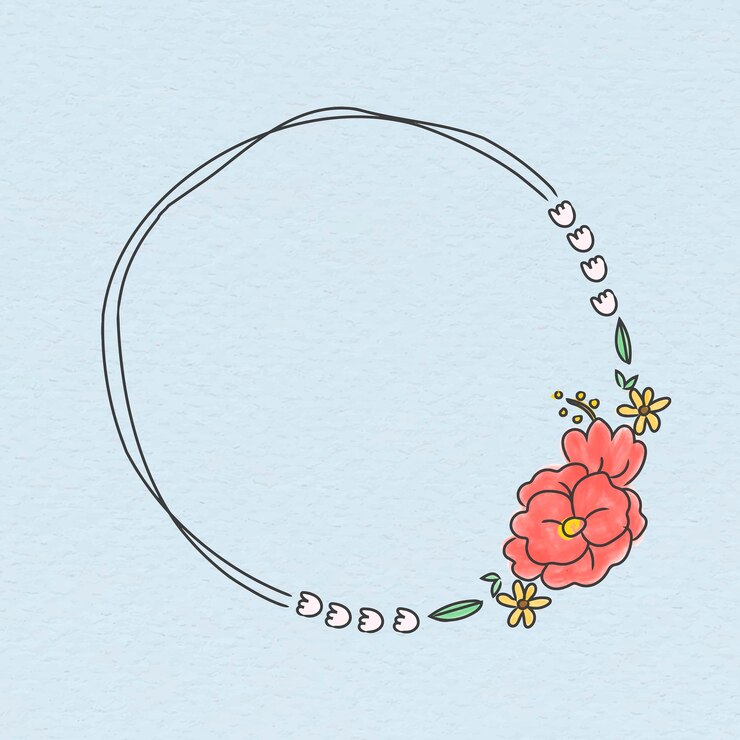 Vetor grátis vetor de guirlanda floral doodle fofo