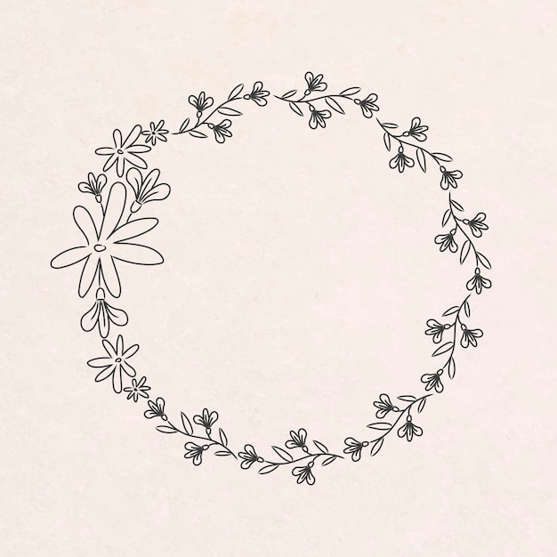 Vetor de guirlanda floral doodle fofo