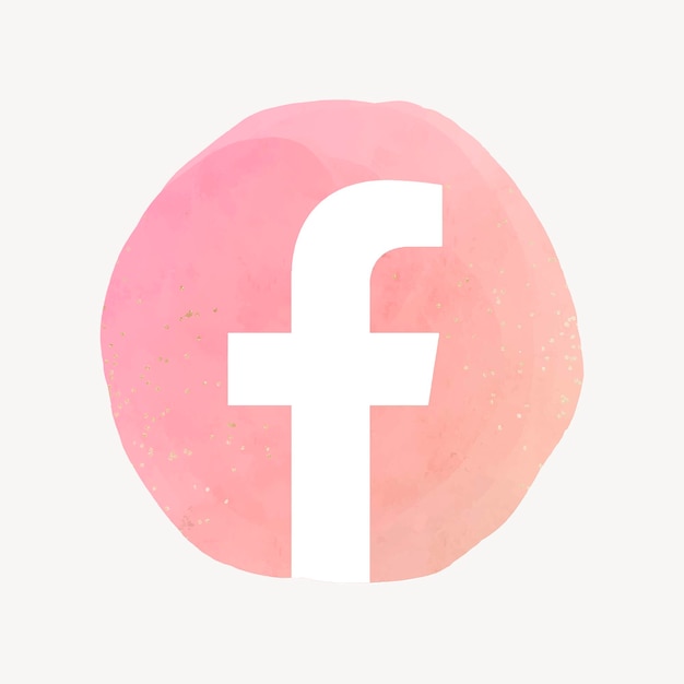 Vetor de ícone de app do facebook com um efeito gráfico em aquarela. 21 de julho de 2021 - banguecoque, tailândia