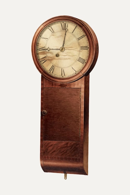 Vetor de ilustração de relógio de parede vintage, remixado da obra de arte de Frank Wenger
