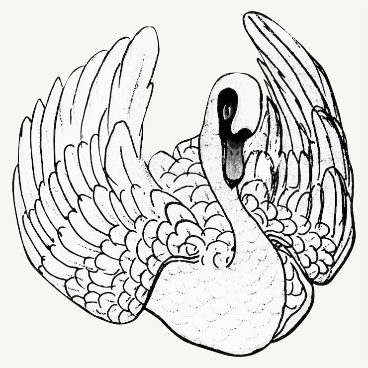 Vetor grátis vetor de impressão da arte do cisne vintage, remix de obras de arte de theo van hoytema