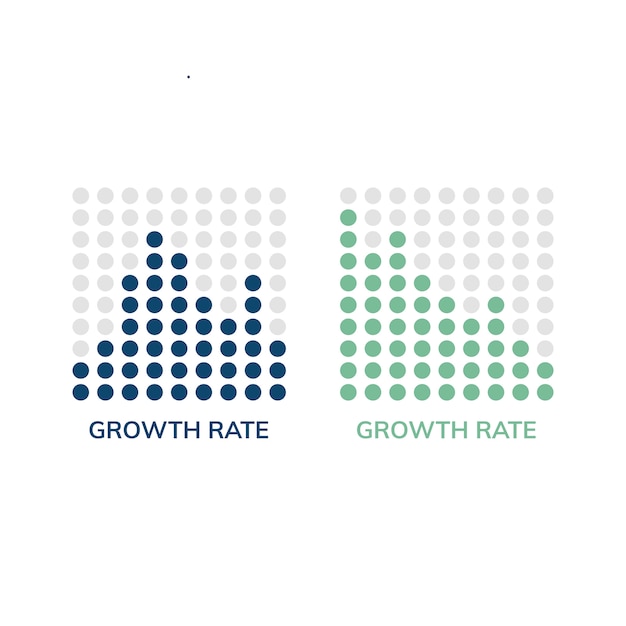 Vetor de infografia de gráfico de taxa de crescimento