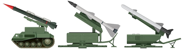 Vetor grátis vetor de lançador de mísseis militares
